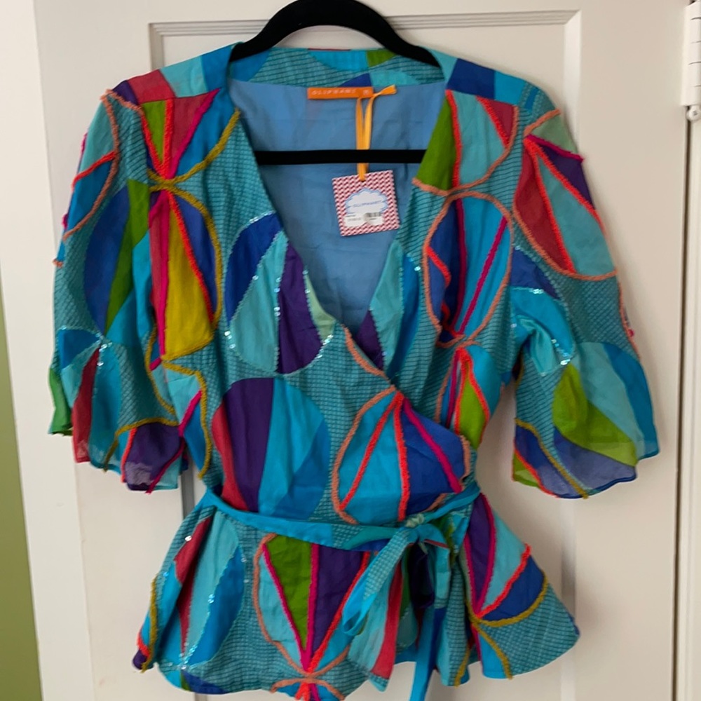 NWT Oliphant wrap top size M